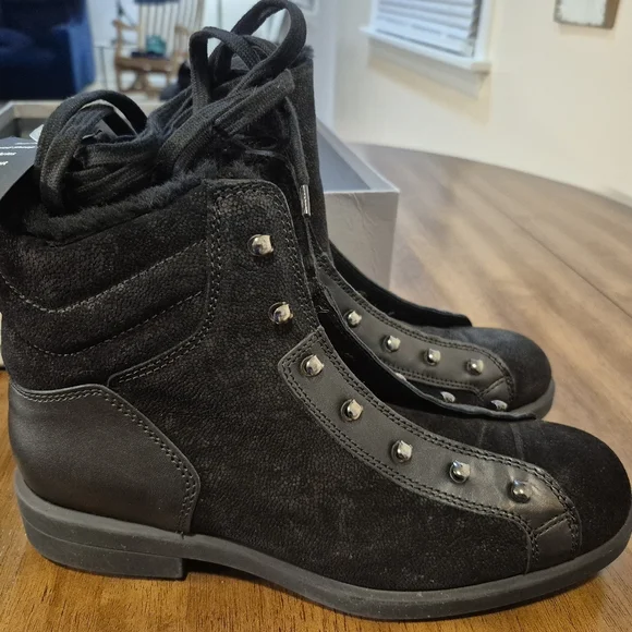 Aquatalia Black Studded Ankle Boots - Picture 2 of 4